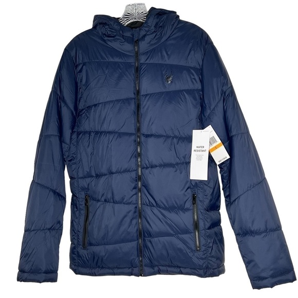 NWT SPYDER Nexus Hooded Puffer Jacket Frontier Navy Blue Men's Size S - Picture 5 of 16